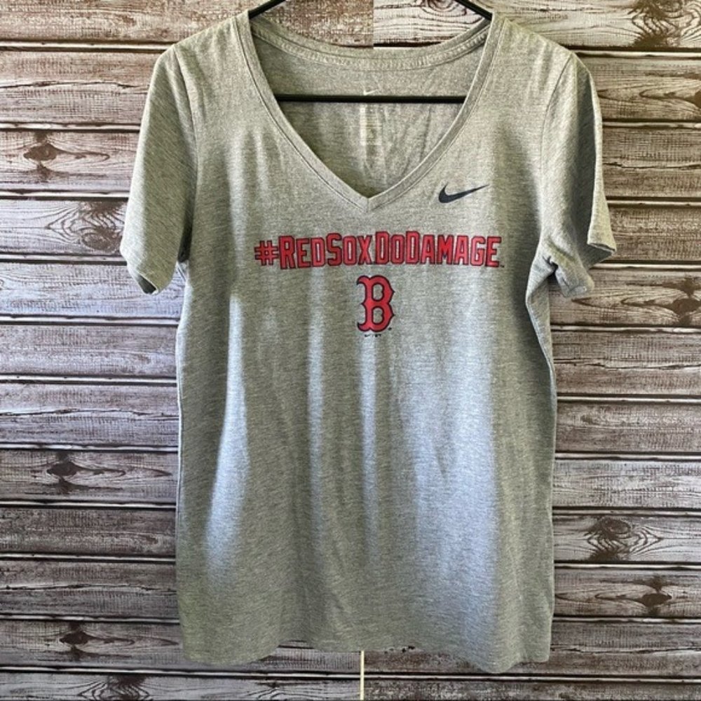 Nike #RedSoxDoDamage V-Neck Tee Size M